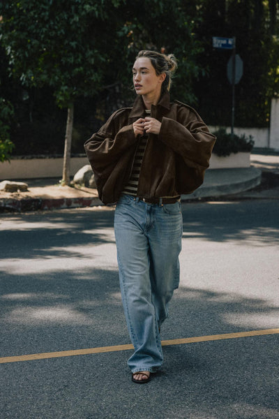 SUEDE EFFECT BOMBER JACKET