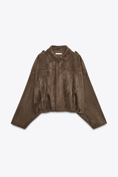 SUEDE EFFECT BOMBER JACKET