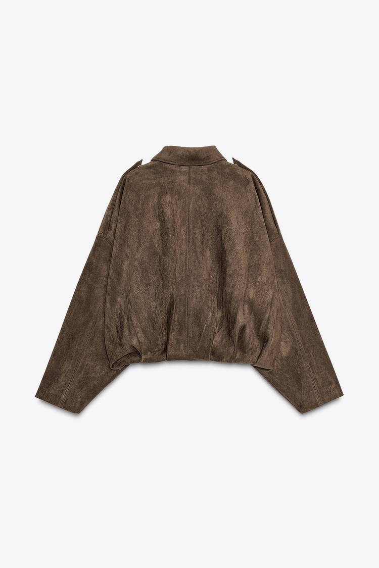 SUEDE EFFECT BOMBER JACKET