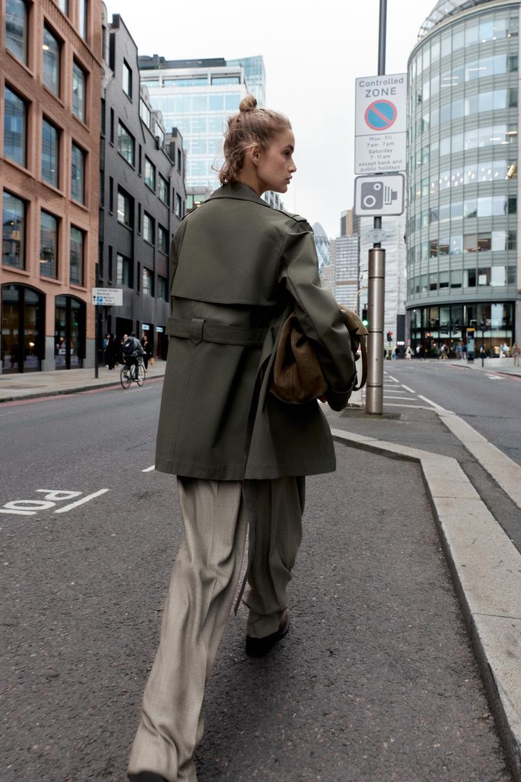 WATER REPELLENT WINDPROOF DOUBLE-BREASTED TRENCH COAT