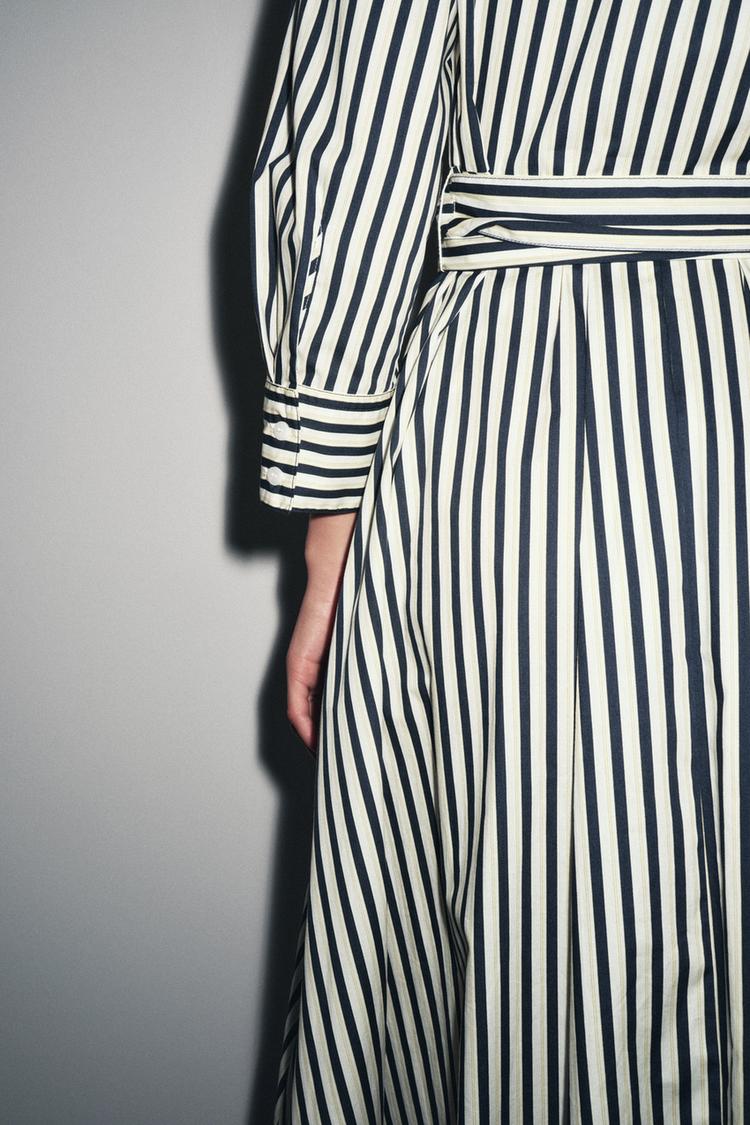 Autumn Striped Shirt Dress