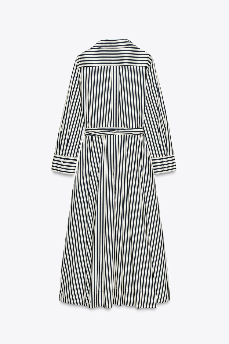 Autumn Striped Shirt Dress