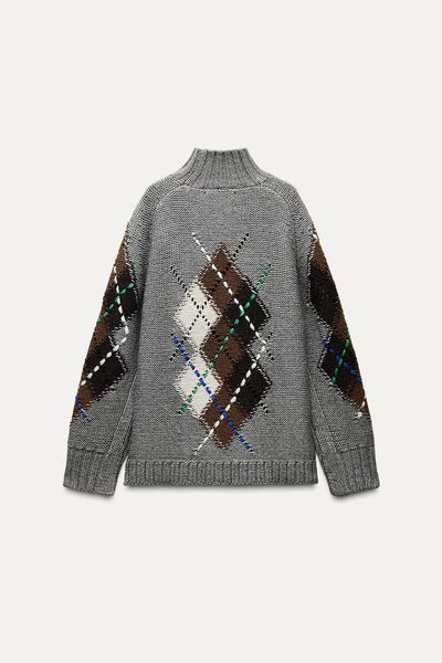 DIAMOND KNIT SWEATER