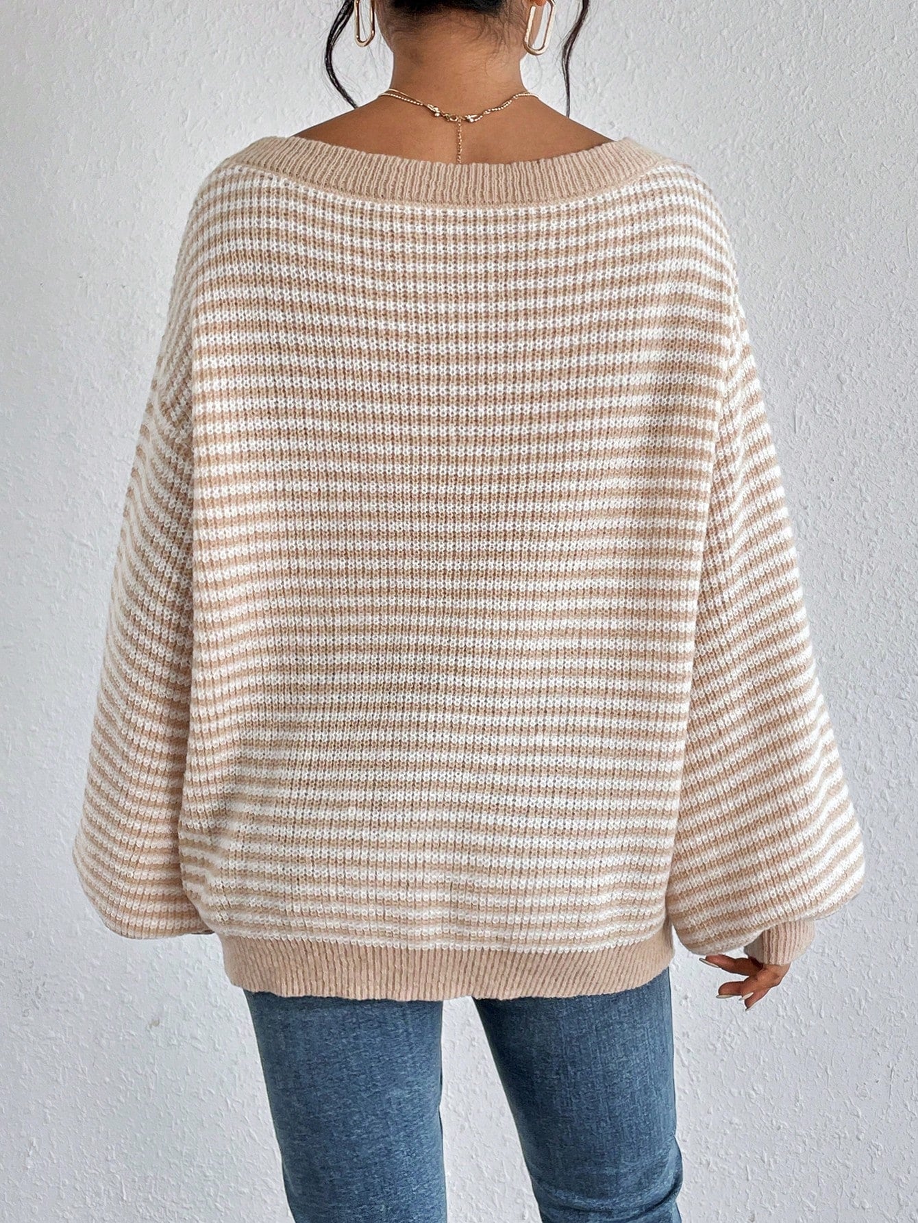 Elyra Striped Off-Shoulder Sweater