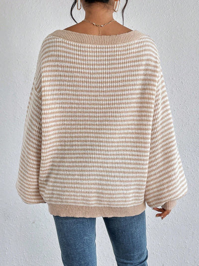 Elyra Striped Off-Shoulder Sweater