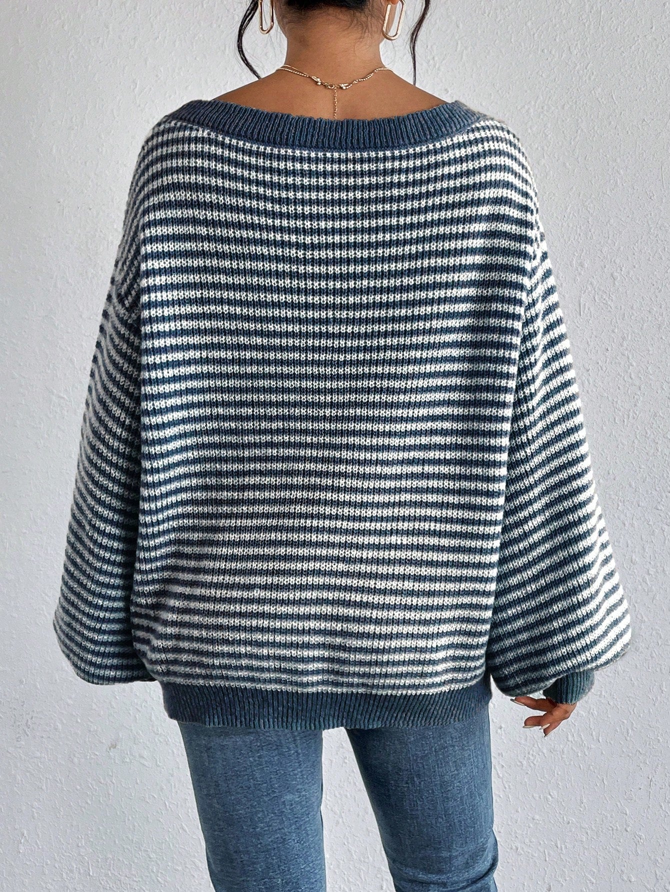 Elyra Striped Off-Shoulder Sweater