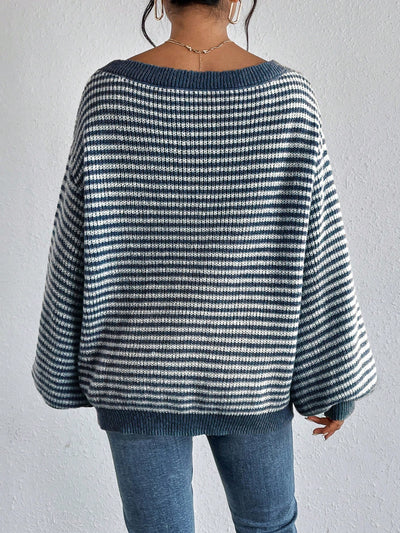 Elyra Striped Off-Shoulder Sweater