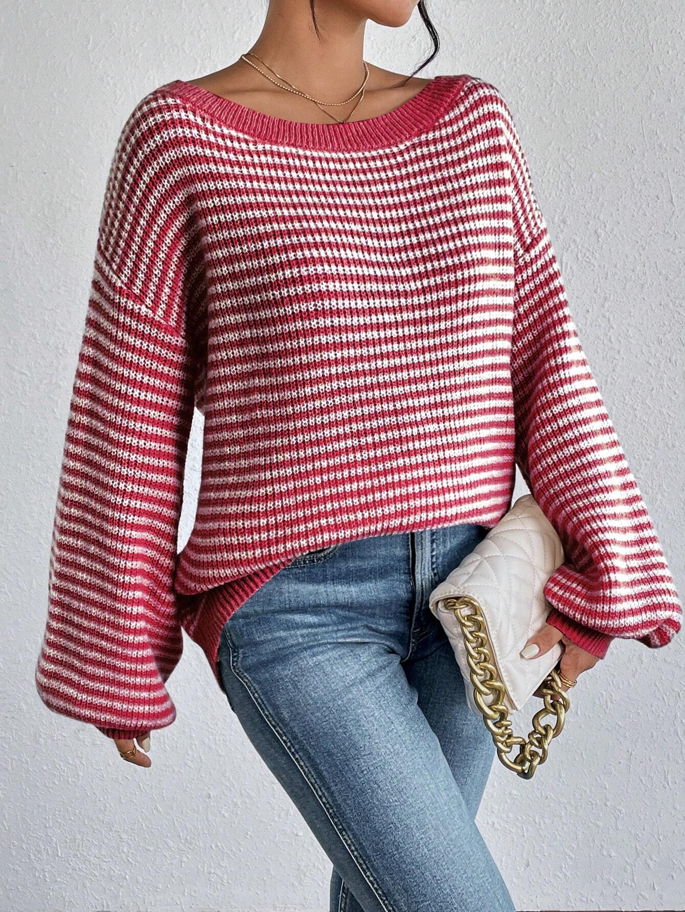 Elyra Striped Off-Shoulder Sweater
