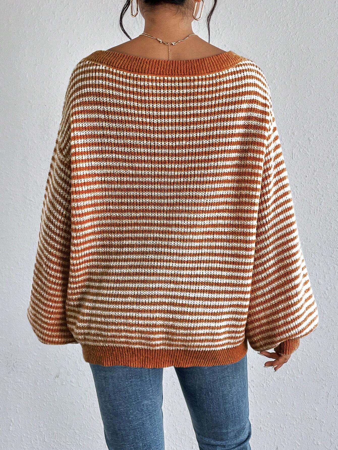 Elyra Striped Off-Shoulder Sweater