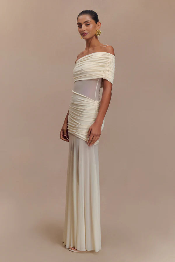 Dallas One Shoulder Mesh Maxi Dress