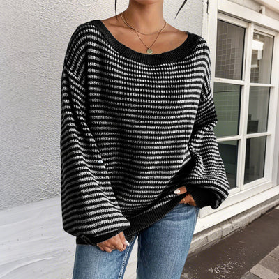 Elyra Striped Off-Shoulder Sweater